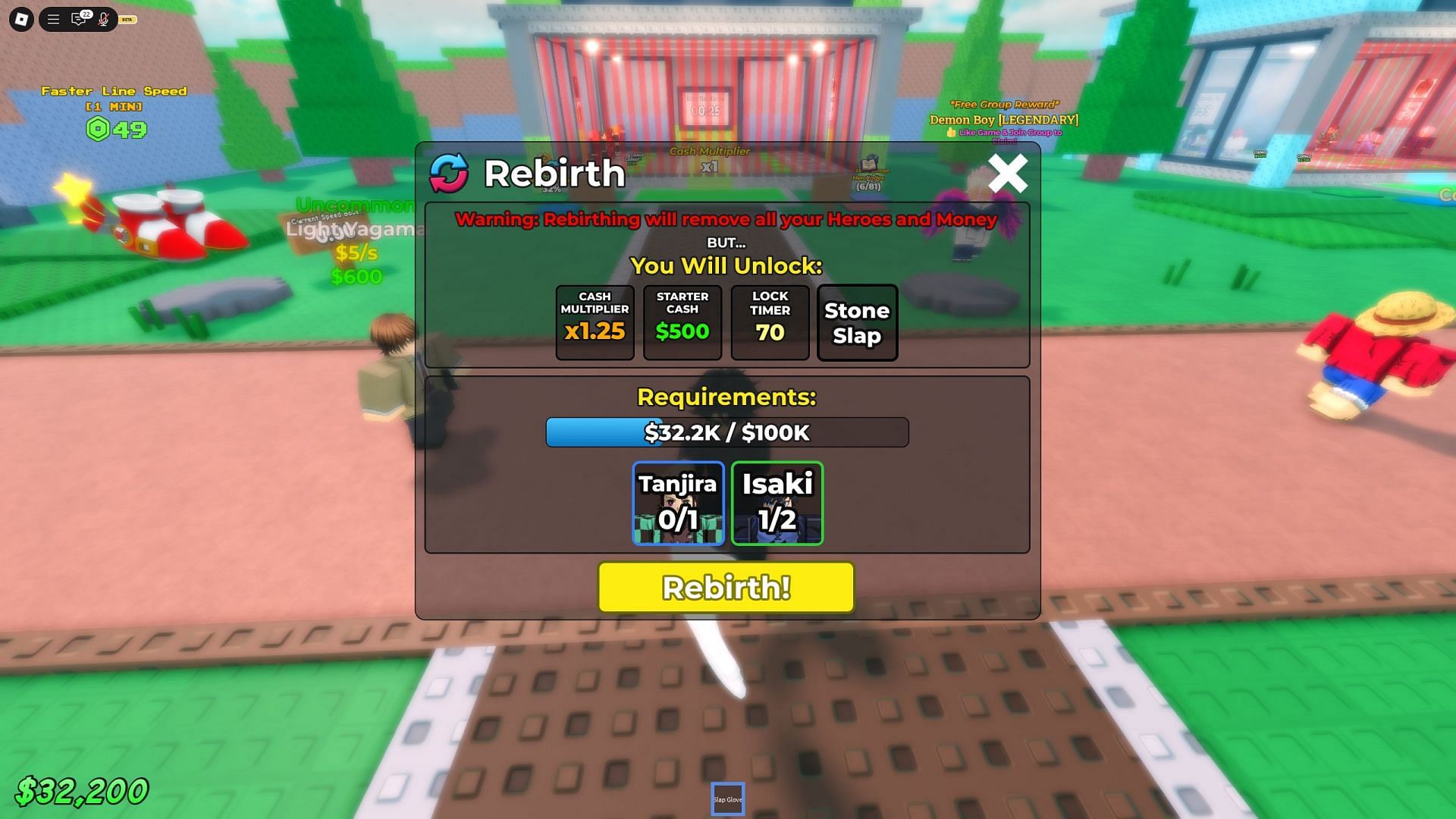 Rebirthing brings numerous benefits to the table (Image via Roblox)